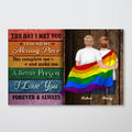 LGBT Flag Wood Pallets Texture Couple The Day I Met You Pride Month Personalized Poster