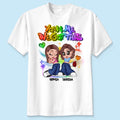 LGBT Y2K Couple Airbrushed Personalized Shirt, Pride Month Gift For Couple, For Him, For Her